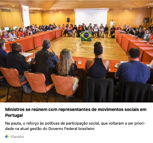 Reunião com delegação do governo brasileiro em Lisboa